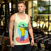 A man with a guitar at half speed Men's tank top - Beyond T-shirts